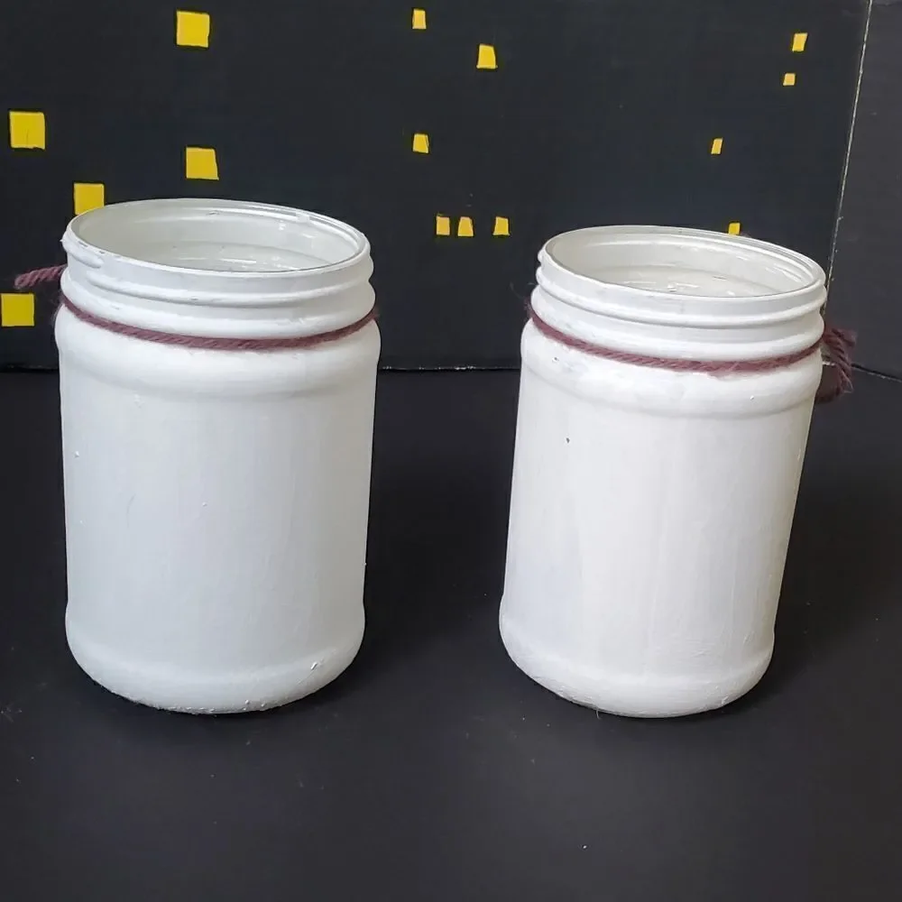 Hand Painted Glass Jars, Black Squirrels
